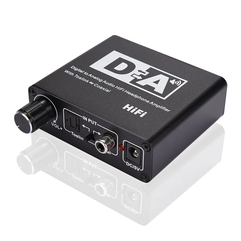 

DAC Amp Digital To Analog Audio Converter Decoder 3.5mm AUX RCA Amplifier Adapter Toslink Optical Coaxial Output DAC 24bit