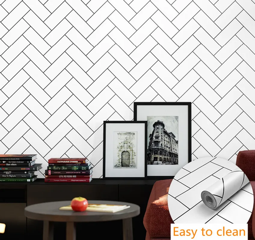 Современная виниловая линия обоев Виниловая наклейка для кухни спальни