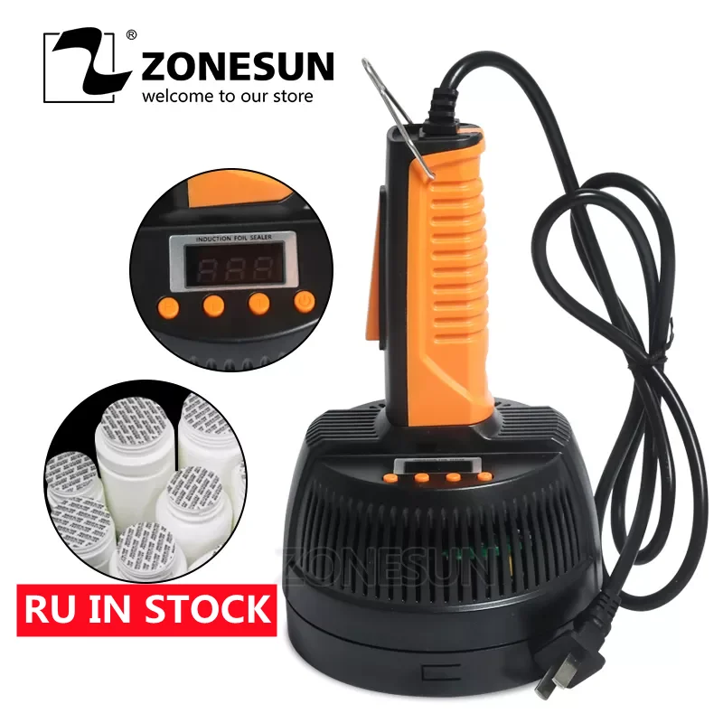 

ZONESUN Hand-Held 20-130mm Electromagnetic Induction Sealer Aluminum Foil Sealing Machine Plastic Glass Bottles Sealing Machine
