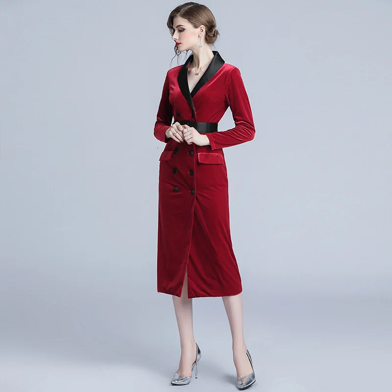 Зимние женские сексуальные платья с v образным вырезом и динамиком офисные