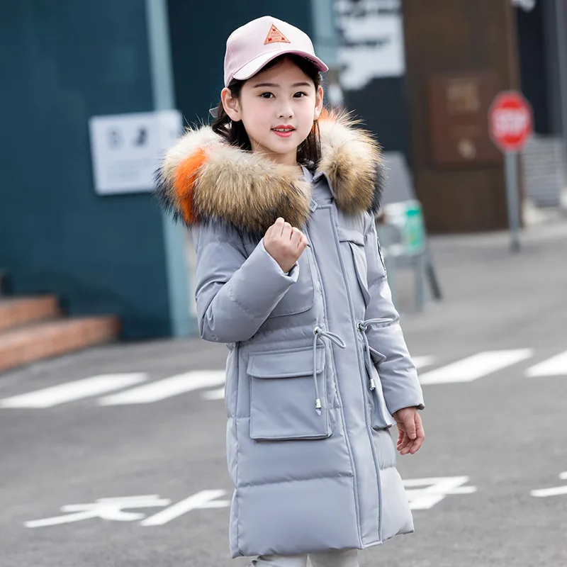 2019 пуховое пальто для девочек зимняя детская парка куртки теплая Подростковая