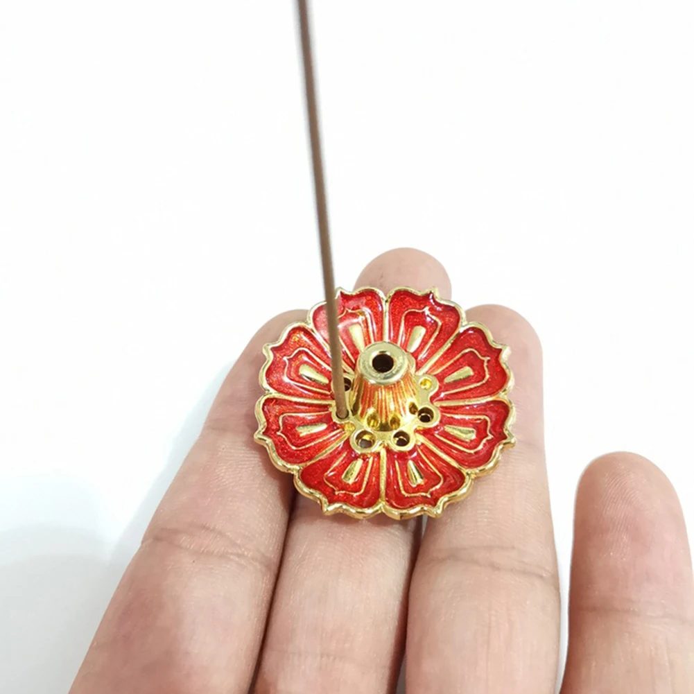 Лотос Бронзовый с 9 отверстиями тарелка-кадило для конуса искусственный