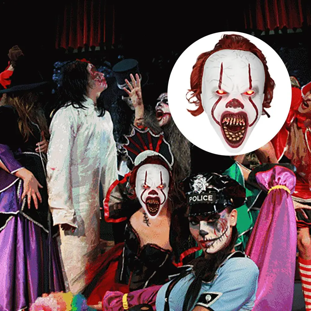 Маска клоуна страшные маски на Хеллоуин Косплей Stephen King's It Pennywise Joker Scary Mascaras De