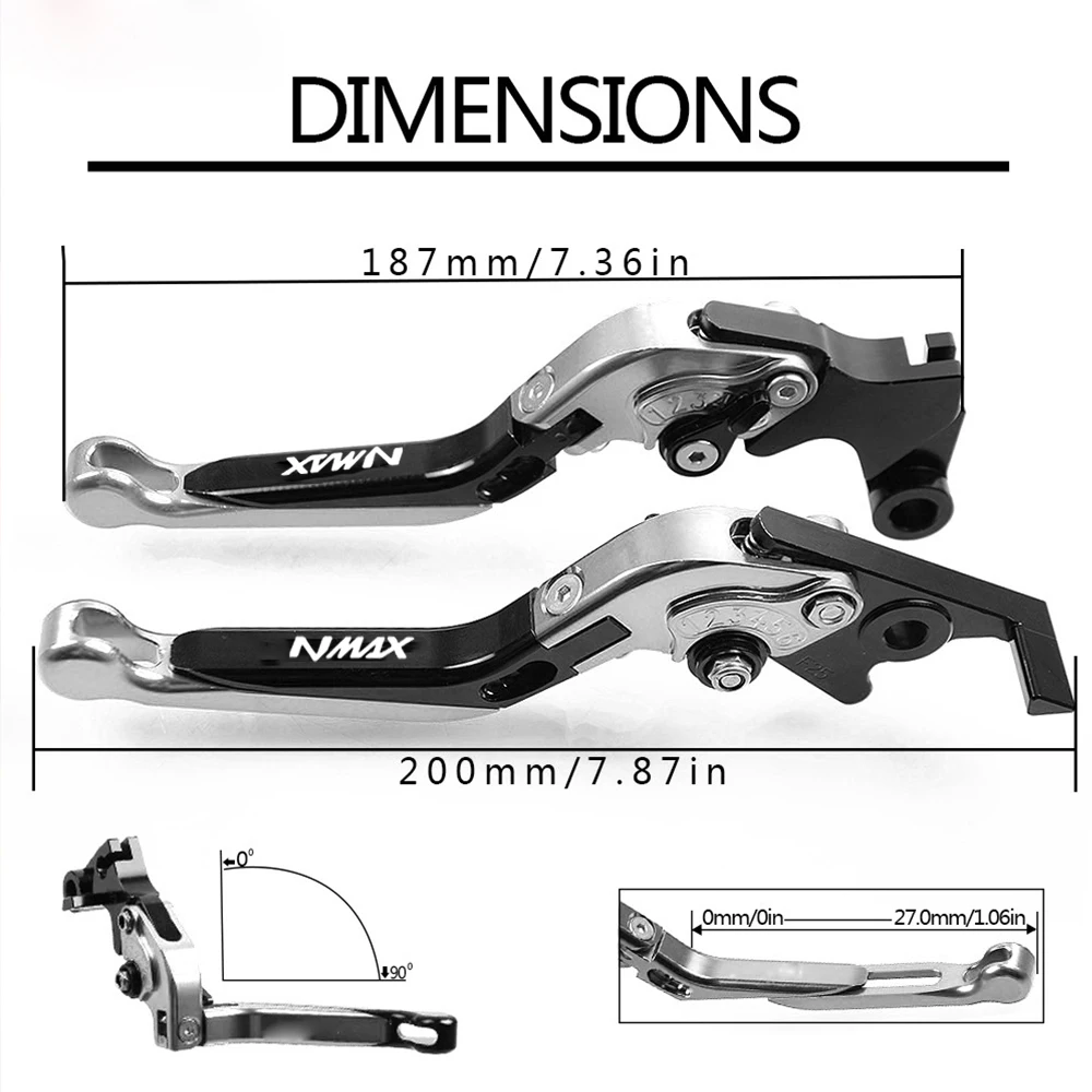 

NMAX155 Motorcycle Accessories Folding Extendable adjustable Brake Clutch Levers With Logo For YAMAHA N-MAX 155 2015-2017 2016