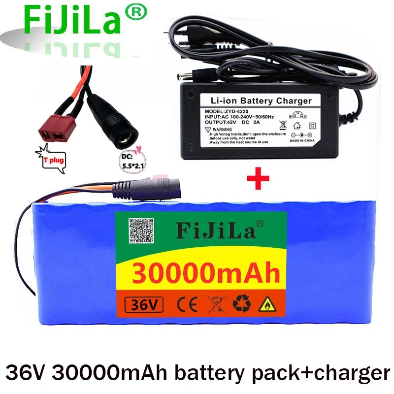 

36V 30Ah 10S2P 18650 battery 500W High power battery 42V 30000mAh Electric bike Ebike BMS + 42V 2A charger