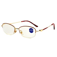new metal glasses ladies halfrim frame titanium alloy frame reading glasses luxury negocio for women1 1 5 2 2 53 3 5 4