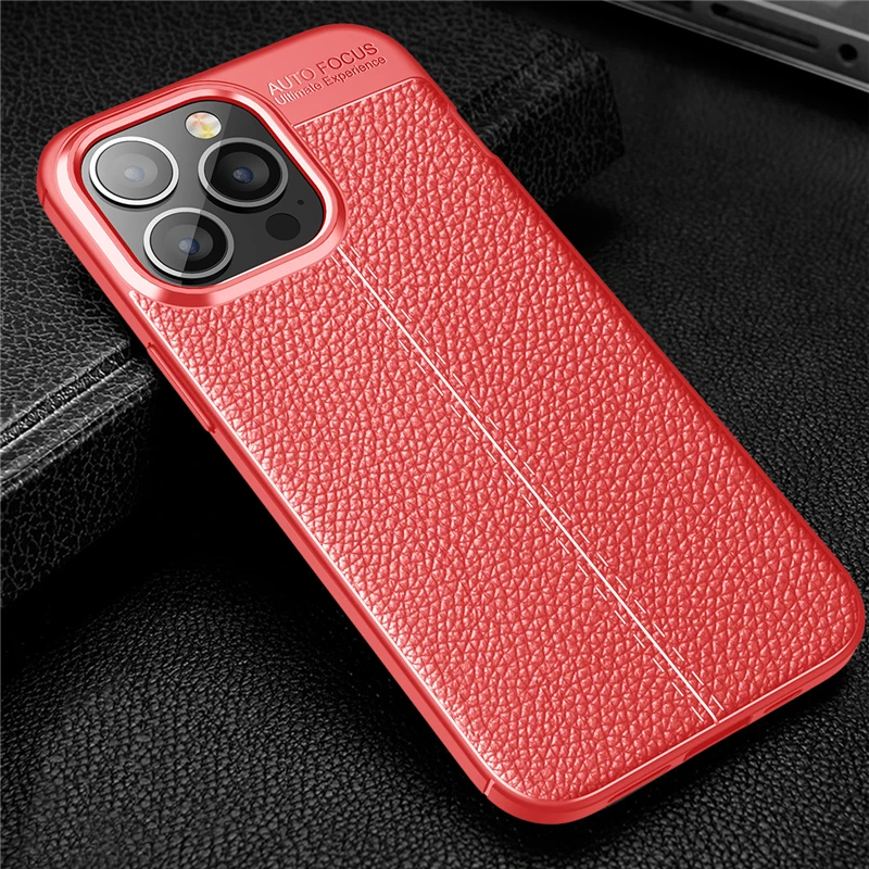 For iPhone 13 Pro Case For iPhone 11 Pro Max 12 mini SE 2020 Cover Luxury Leather Soft Silicone Shockproof TPU Bumper Phone Case