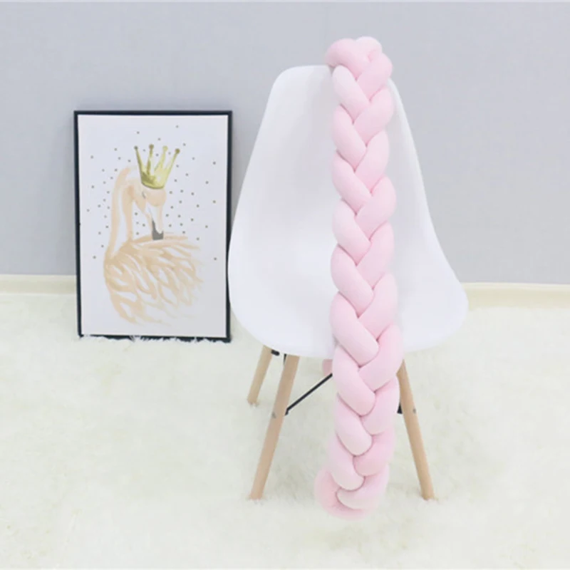 3-5M Bebe Crib Protector Cot Bumper Room Decor Baby Bumper Bed Braid Knot Pillow Cushion Bumper for Infant