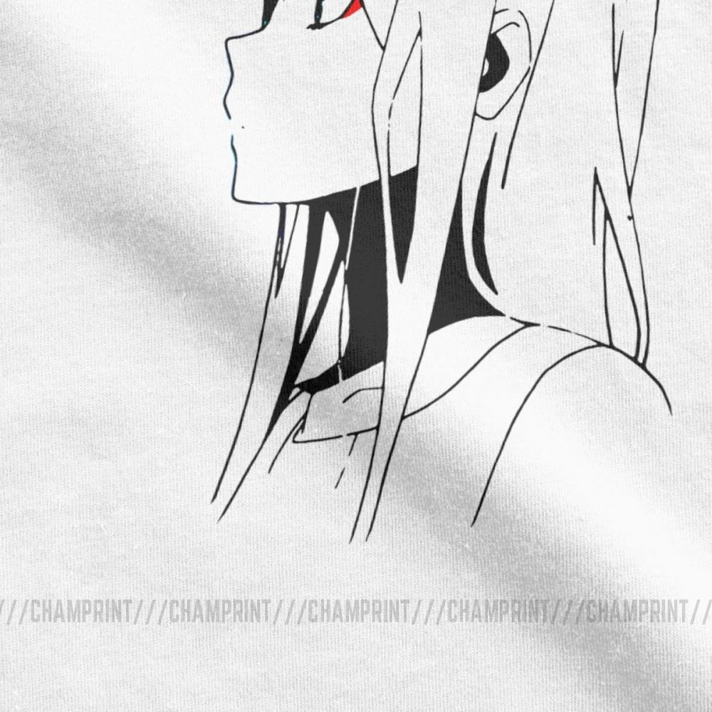 Крутая Мужская футболка с изображением фильма Zero Two Darling в Franxx из 100% хлопка одежда