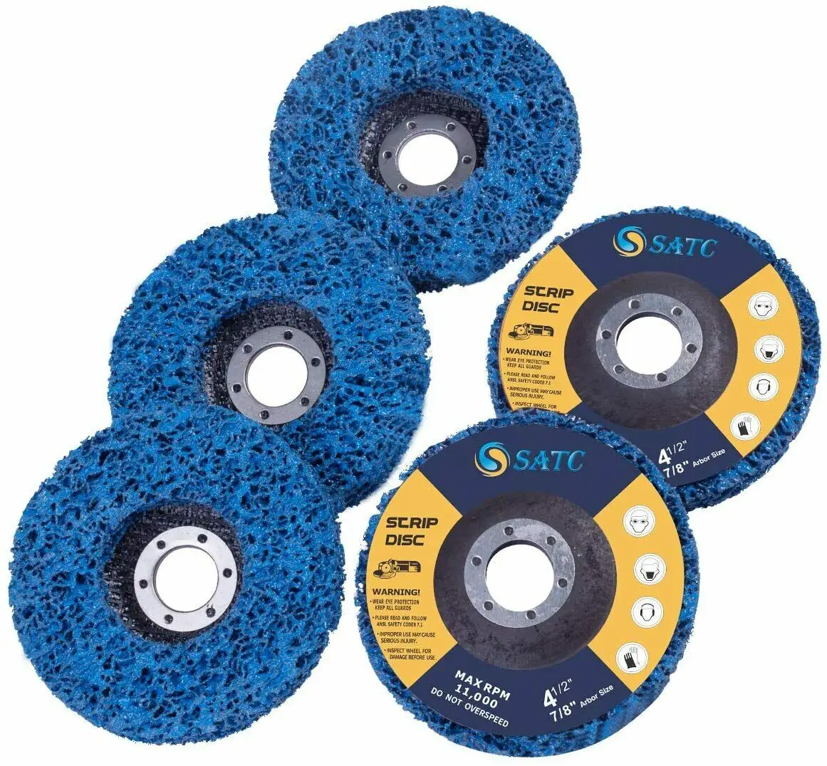 5PCS Blue Easy Strip Discs Paint 4.5 Inch Stripping Wheels Rust Remover Discs