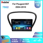 Автомагнитола 2 Din, 6 ГБ + 128 Гб, Android 10, мультимедийный аудио плеер для Peugeot 607 2004-2010, GPS, Bluetooth, сенсорный экран Carplay