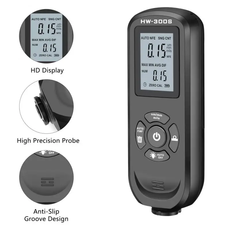 

1PC Digital Thickness Gauge Precision Integrated Probe 0.1micron Car Paint Film Thickness Tester Ultra-precise Measuring Tool