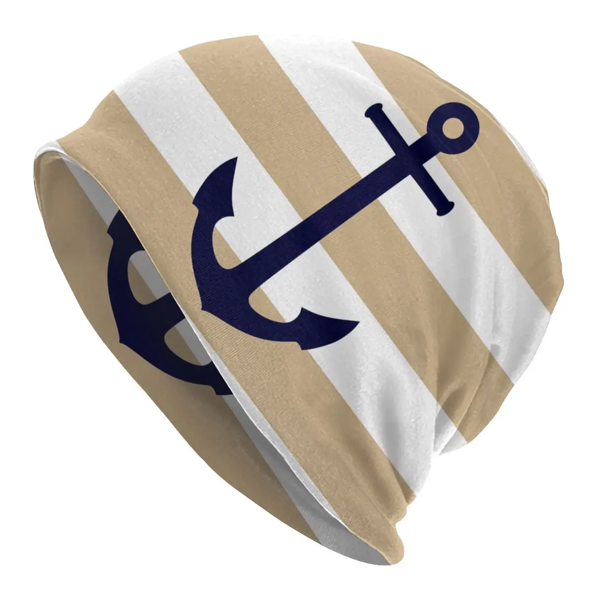 

Шапка-бини в морском стиле для мужчин, тёплая вязаная шапка в стиле унисекс, хип-хоп, тропический загар, с якорем, для взрослых, тёплая зимняя