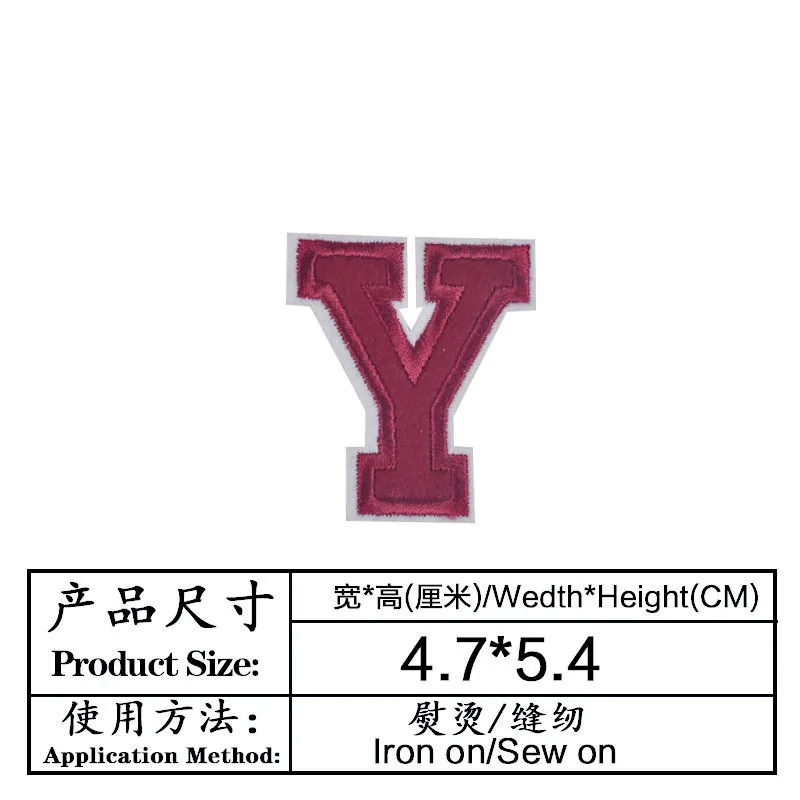 Красный вышитый Железный нашивка с буквами именем и для одежды футболки значки