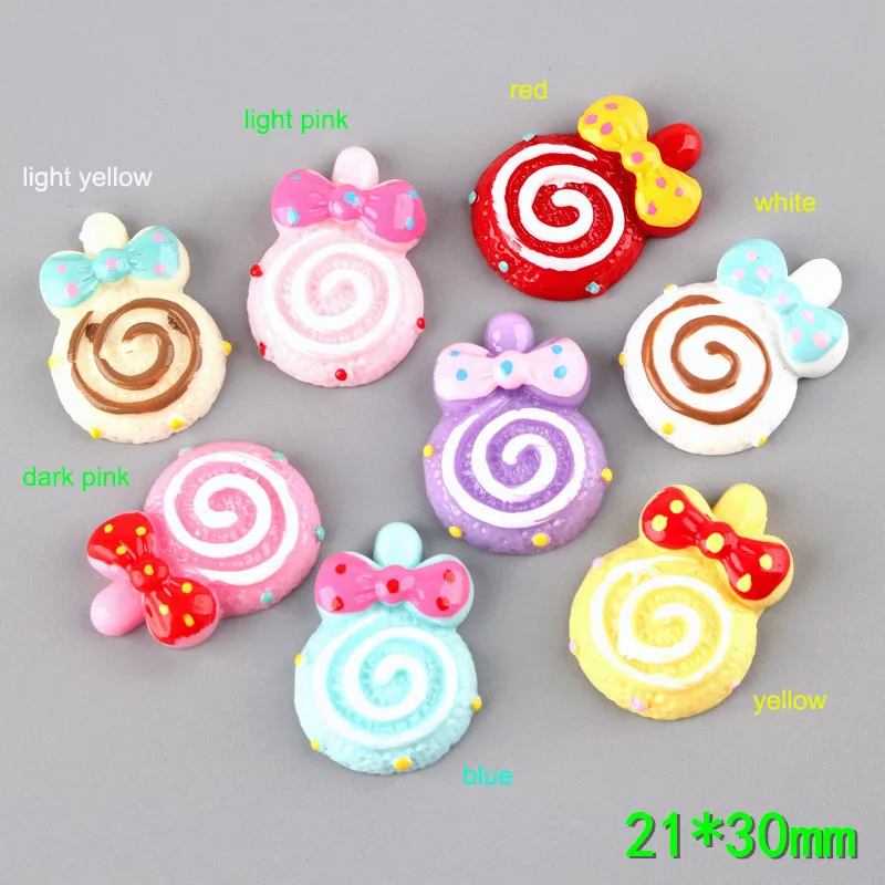 10 шт. цветной бант леденец полимерные украшения для рукоделия кабошон