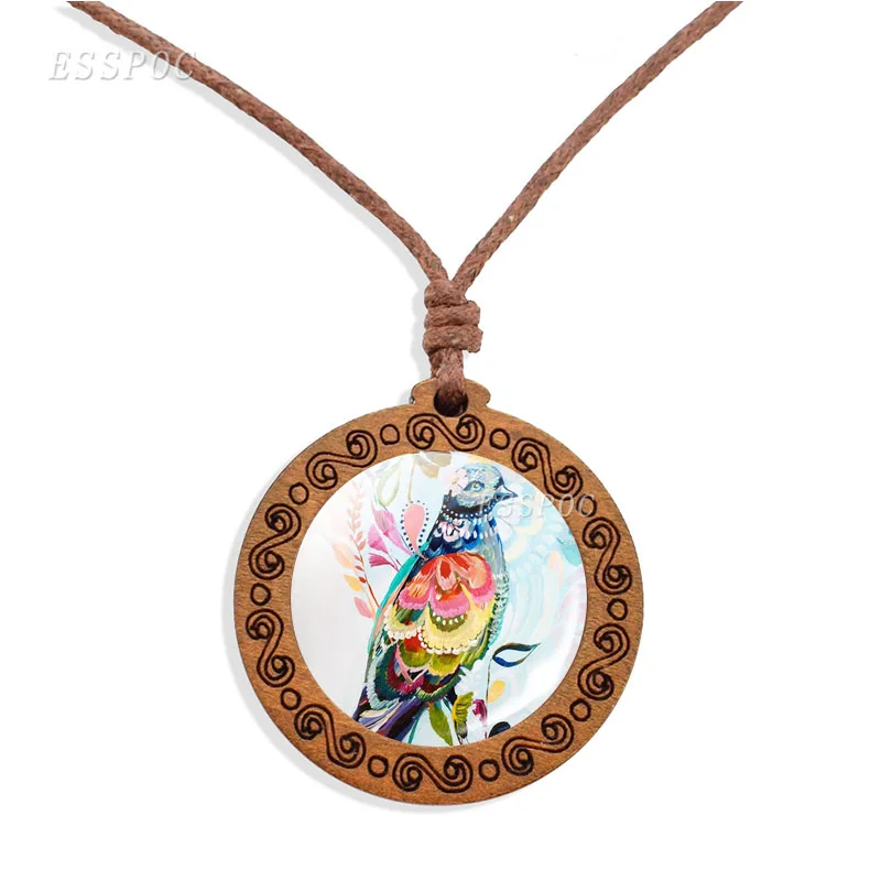 Деревянное ожерелье изысканный узор элегантная Картина акварелью картина