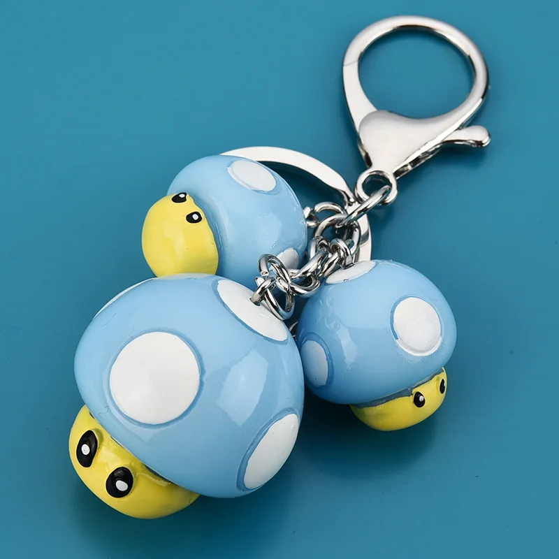 

New Fashion Cartoon Cute Mushroom Keychain Key Chain Delicacy Resin Phone Pendant Bag Trinket Keyring Gift