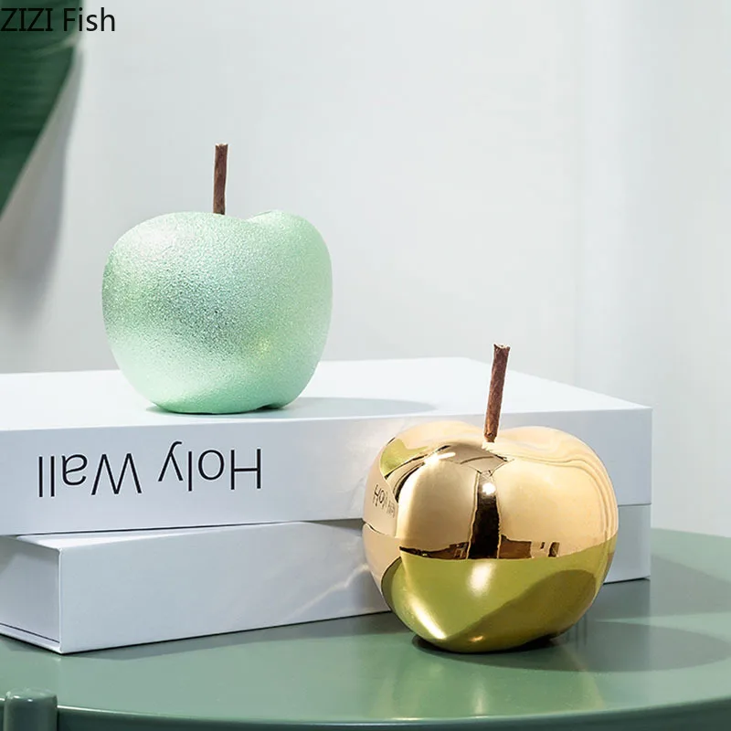 Настольная скульптура в виде яблока золотого/серебряного цвета простое