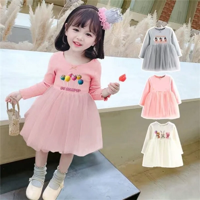 

Тюлевое платье с длинным рукавом для девочек 3 года