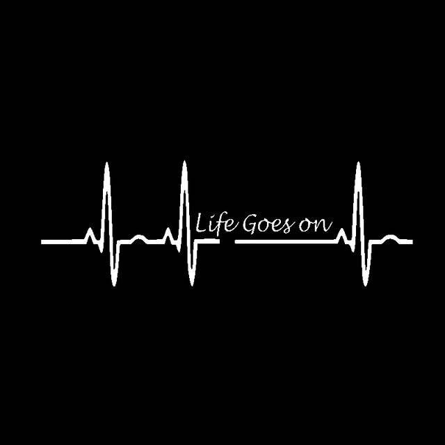 

17.5CM*5.8CM Heart Beat Trackpad Life Goes On Nice Decal Black Silver Vinyl Car Sticker