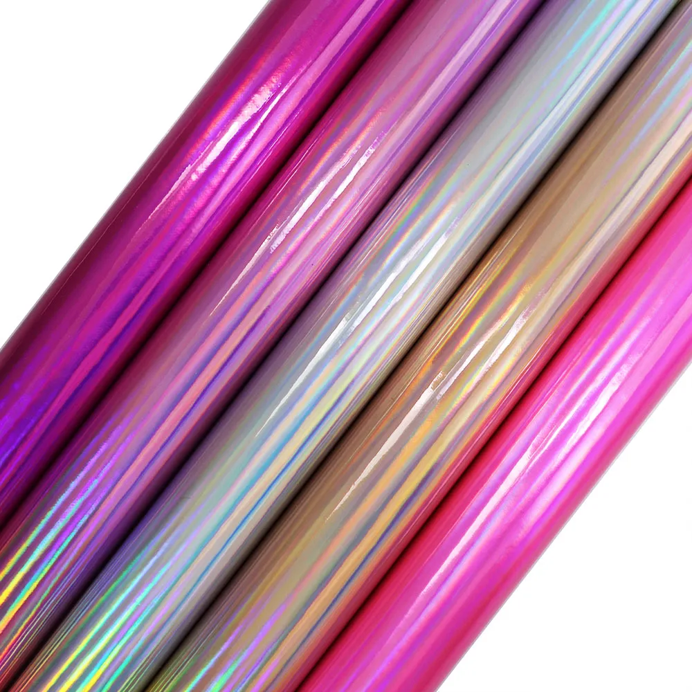 21X30cm A4 лист Радужный голографический ПУ искусственная Синтетическая кожа ткань