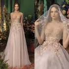 Свадебное платье с кружевной аппликацией, без рукавов, со шлейфом, трапециевидной формы, 2020