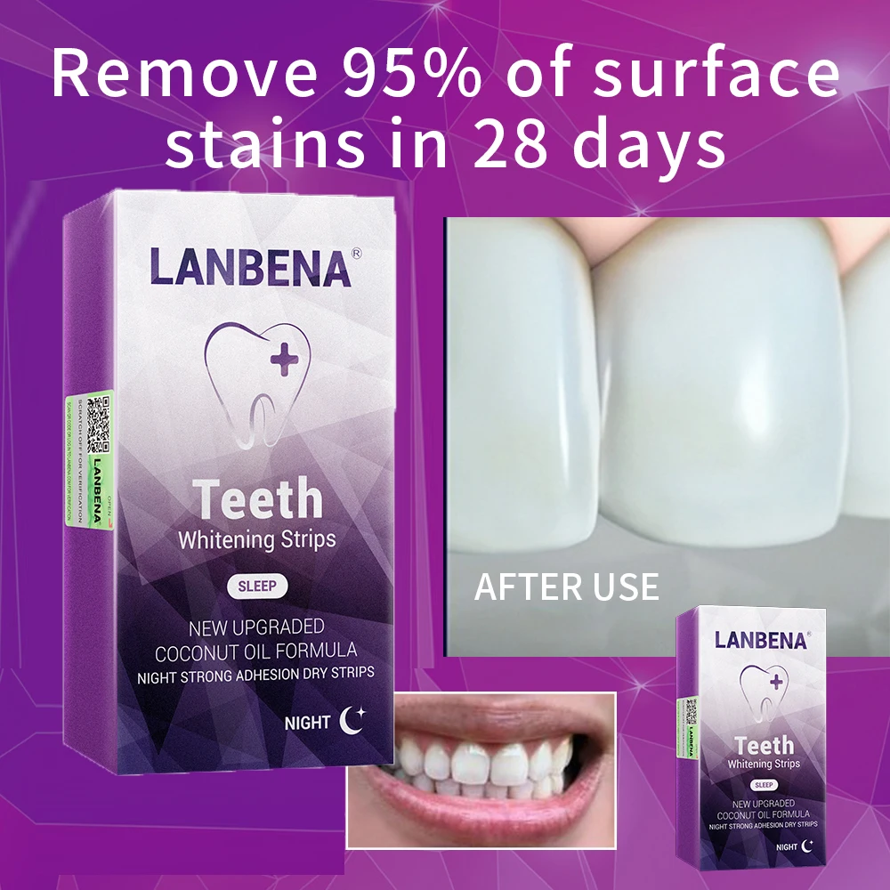 Полоски для отбеливания зубов LANBENA ночной гигиены полости рта виниры белые
