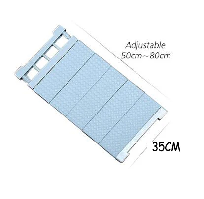 35X80 BU 1 шт., органайзер для шкафа, полка, мебель для спальни, настенный держатель для шкафа, кухонный шкаф, полка для хранения, экономит место, полка для шкафа - Цвет: 35X80 BU