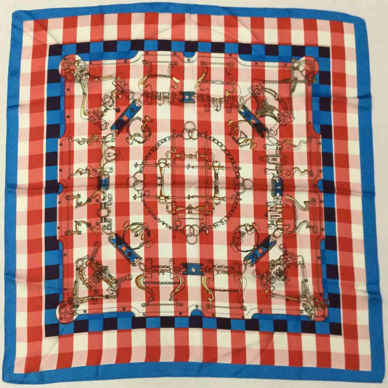 Распродажа бандана в клетку шарф для волос дизайн носовой платок с геометрией