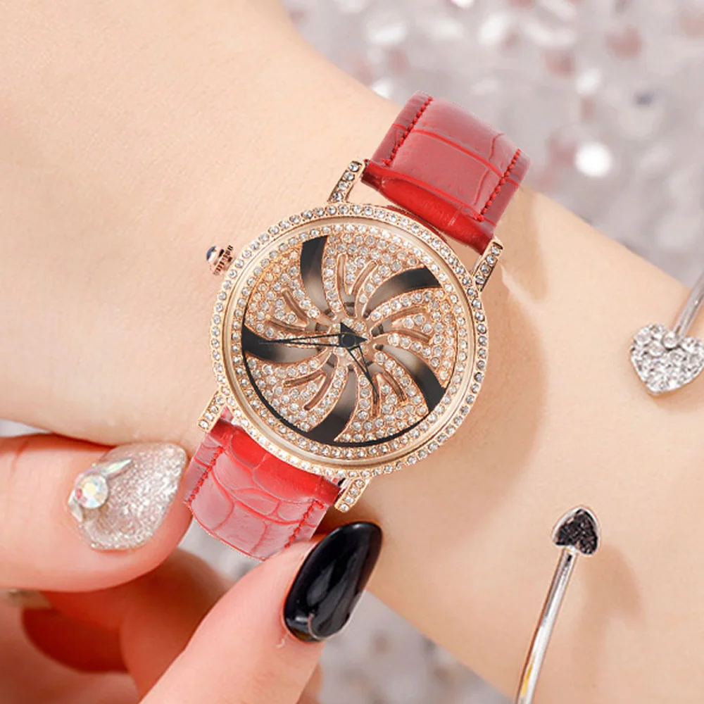 KCHKE Роскошные брендовые модные часы женские водонепроницаемые кожаные кварцевые