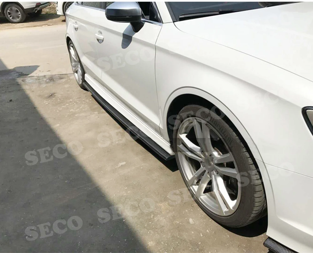 Боковые юбки из углеродного волокна наборы для бампера для Audi A3 S3 RS3 4 двери- боковое лезвие двери фартуки