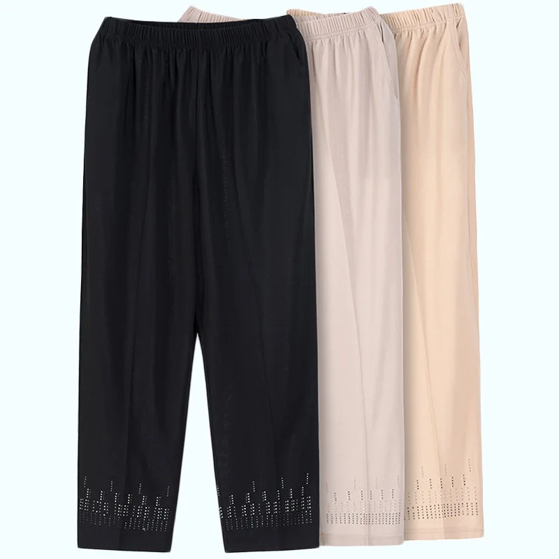 Летние тонкие укороченные брюки новые женские однотонные повседневные