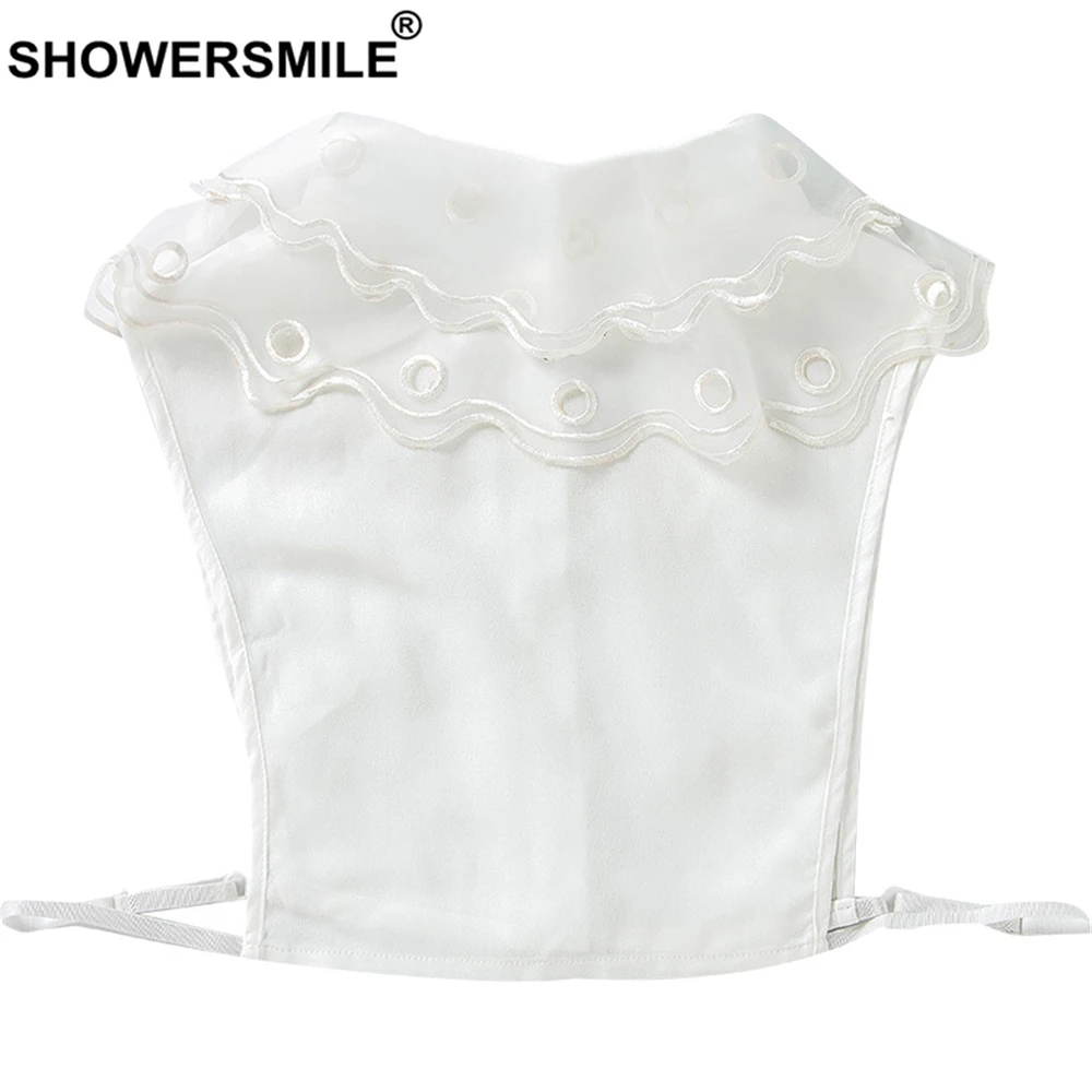 SHOWERSMILE черно-белый съемный воротник с вышивкой винтажные весенне-летние