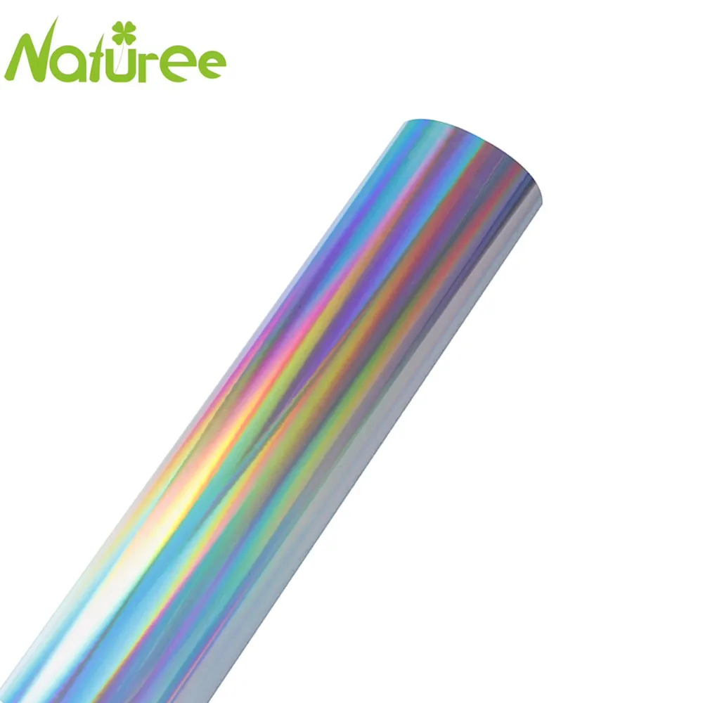 50 см * 2 м Радужный голографический PU HTV теплопередача Винил железо на футболки