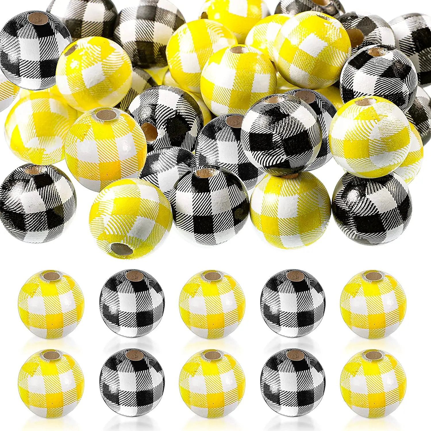 

100 шт., круглые деревянные бусины для браслета