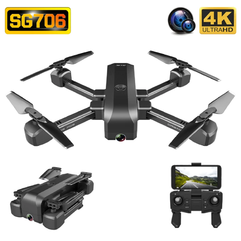 Дрон SG706 с двойной широкоугольной камерой 4K HD Wi-Fi FPV | Электроника