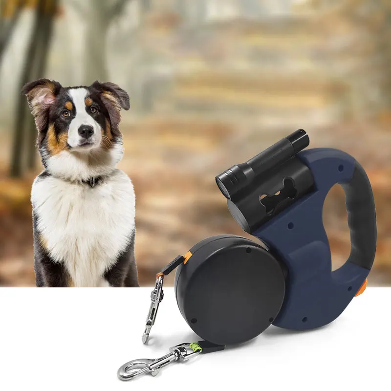 

Retractable Double Dog Pet Leash Rope Dual Walk Two Dog With Light Adjustable