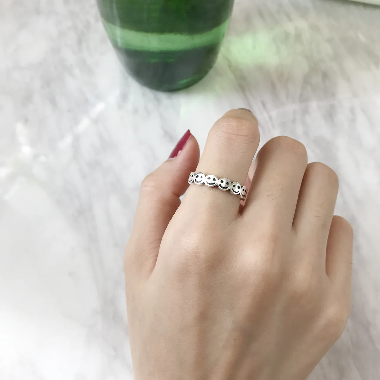 

Южнокорейские модные серебряные кольца в Корейском стиле S925, кольцо для лица Kaikouxiao