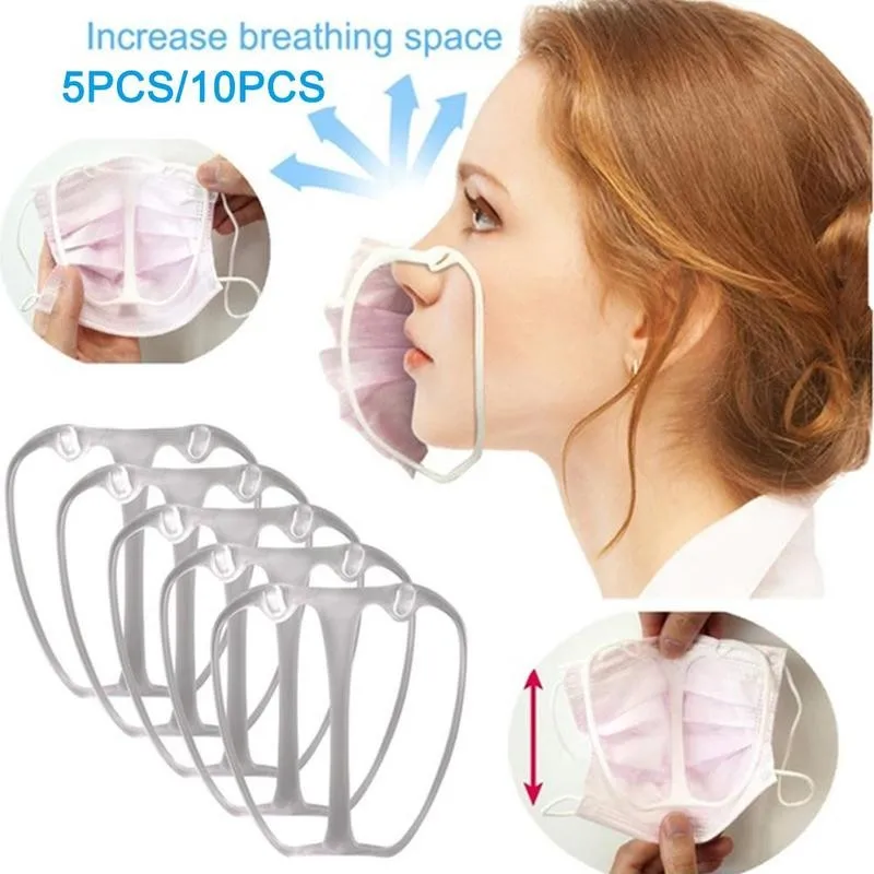 

5/10pcs 3D Mask Bracket Breathable Lipstick Protection Disposable Mask Holder Accessories Increase Nose Protection Mask Bracket