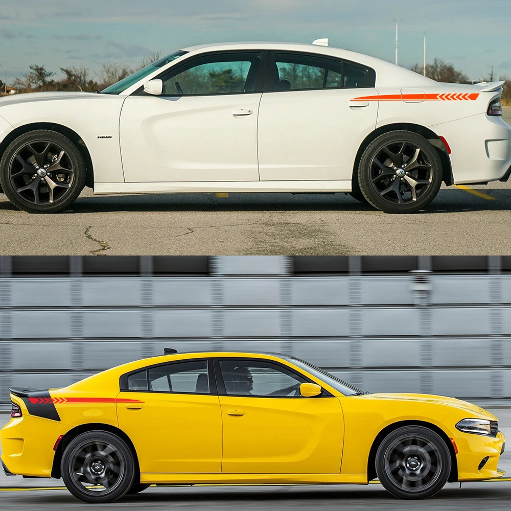 Наклейки для автомобиля Dodge Charger 2 шт. спортивный Стайлинг длинные боковые полосы