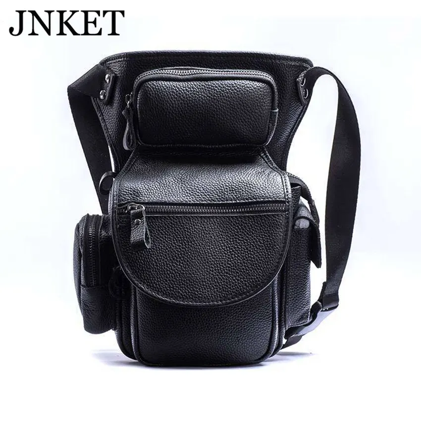 JNKET New Men's Dermis Crazy Horse Leather Sling Bag Messenger Bag Fashion Multifunctional Waist Bag