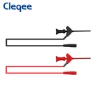 Cleqee P1511B 2 шт. SMD IC тестовый крюк зажим тестовый зонд с внутренней пружиной силиконовый кабель 26AWG с 2 мм разъемом для мультиметра 20 В5 А