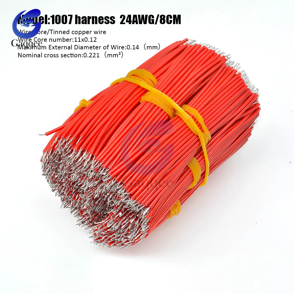 24AWG 100 шт./упак. 8 см двойной Луженый провод UL1007 припой 6 цветов соединительный