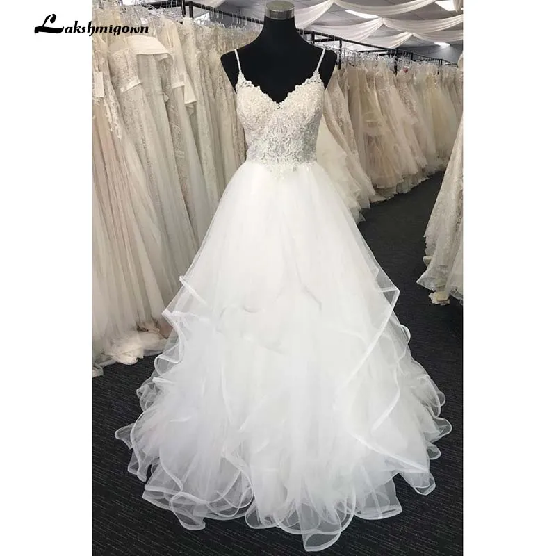 

Свадебные платья цвета слоновой кости Roycebridal, тюлевые платья из органзы с открытой спиной, на тонких бретельках, с рюшами, драпированные Сва...