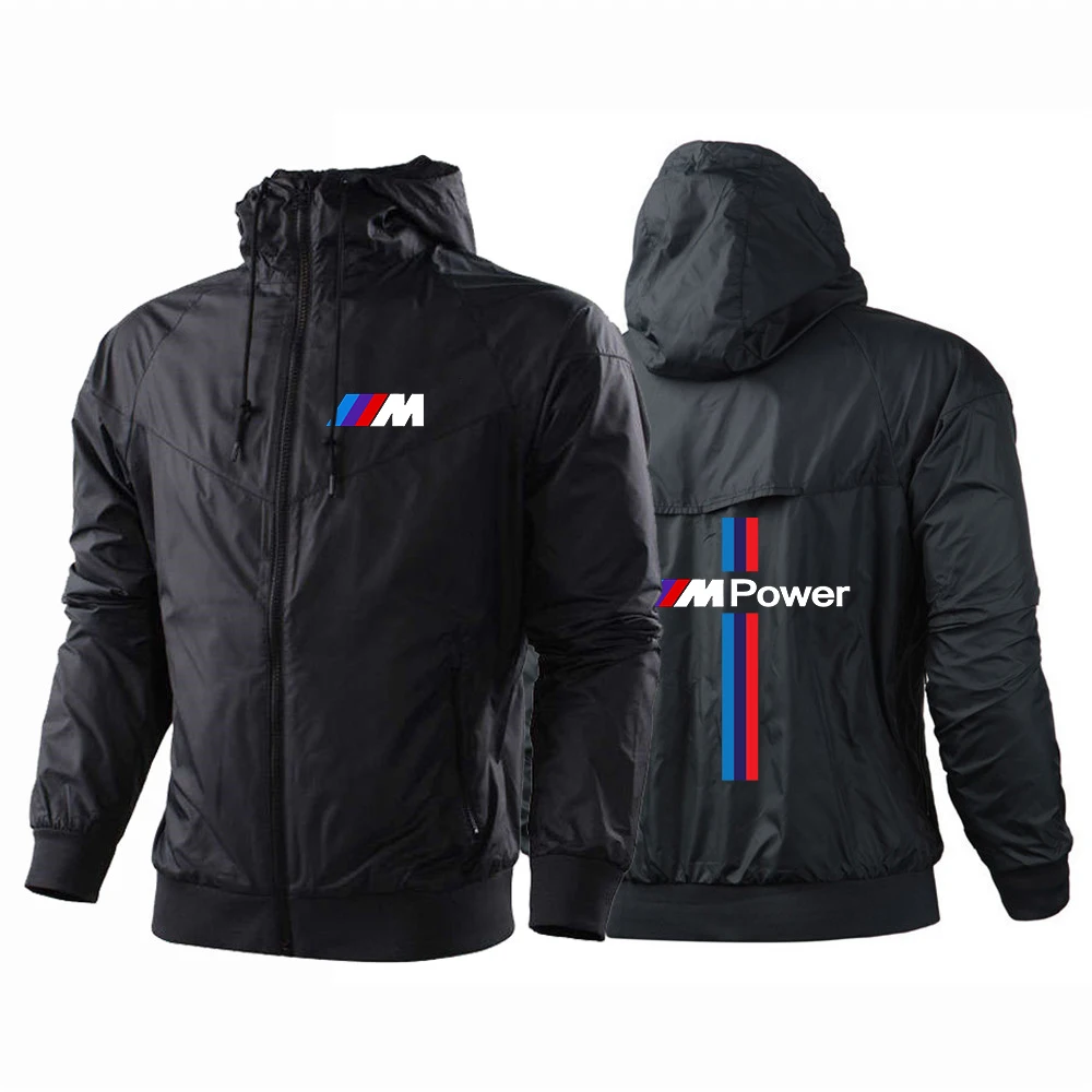 Ветровка мужская с Логотипом BMW однотонная куртка на молнии спортивные толстовки