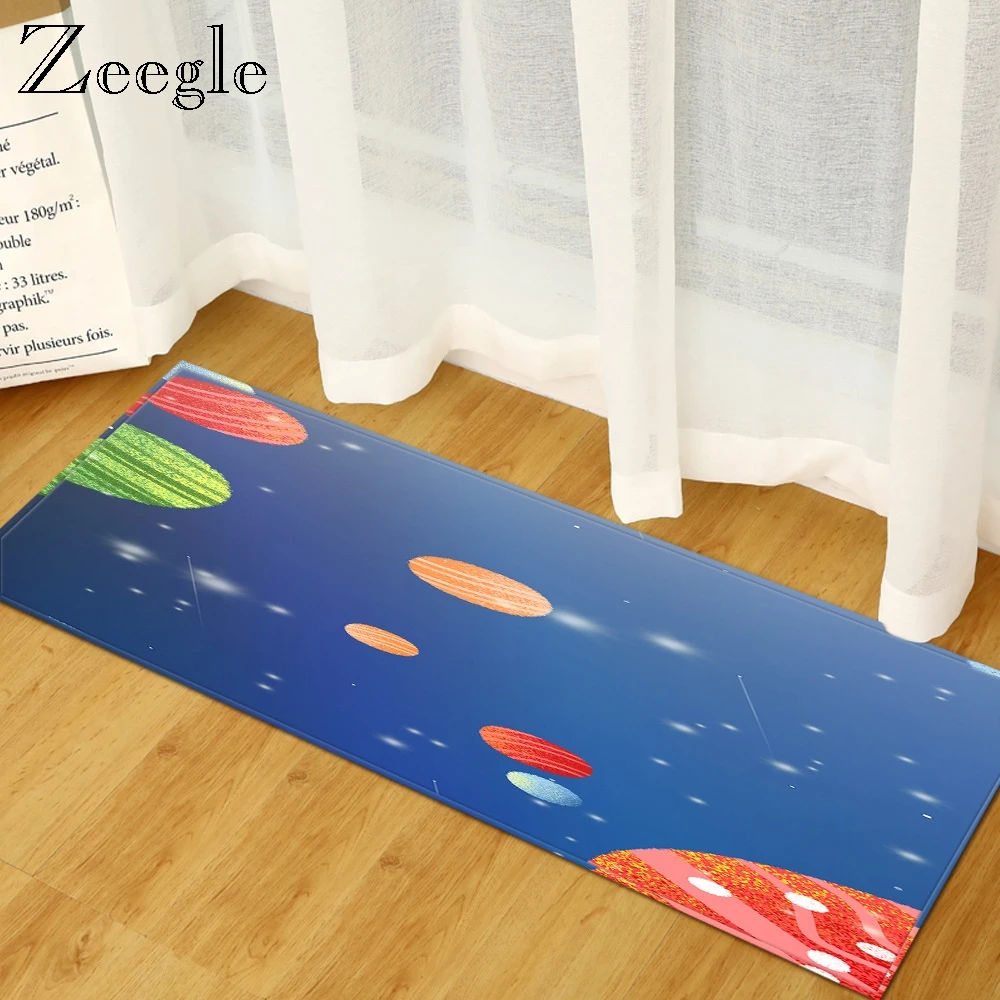 

Zeegle Polyester Non Slip Washable Floor Mat Bathroom Rug Home Kitchen Toilet Living Room Floor Rug Mat Water Absorption Rug
