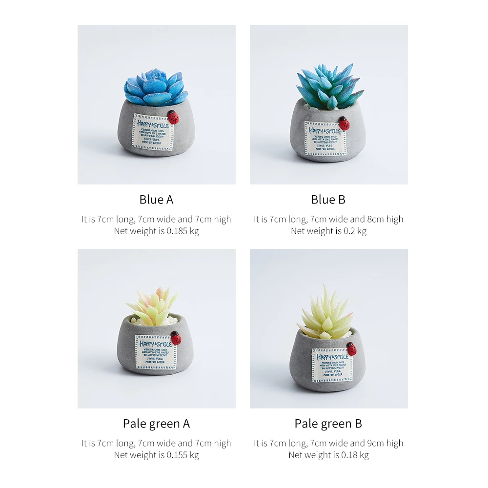 

Nordic Simulation Succulent Potted Decor Cute Cement Green Plant Desk Mini Plants Fake Green Plants Ornaments Home Accessories