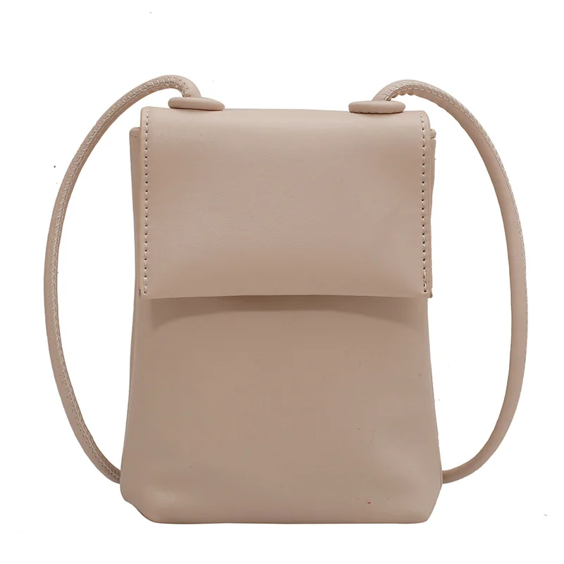 

Solid Color Flap Handbags 2021 New Pu Leather Women's Designer Shoulder Purses Female Summer Simple Messenger Mobile Phone Bag