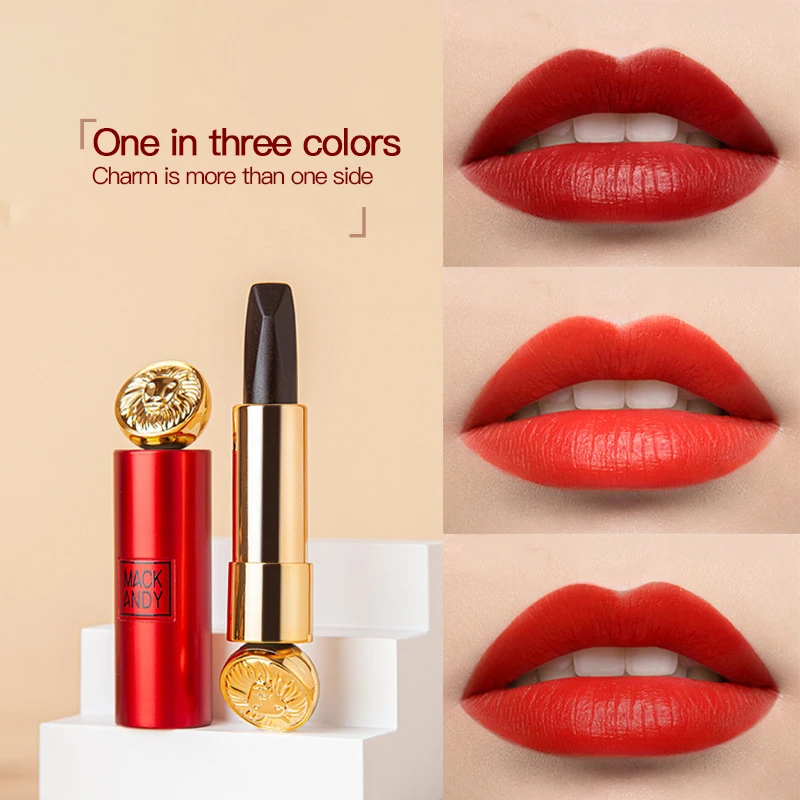 Три цвета одна трубка губная помада бархатная увлажняющая шелковистая