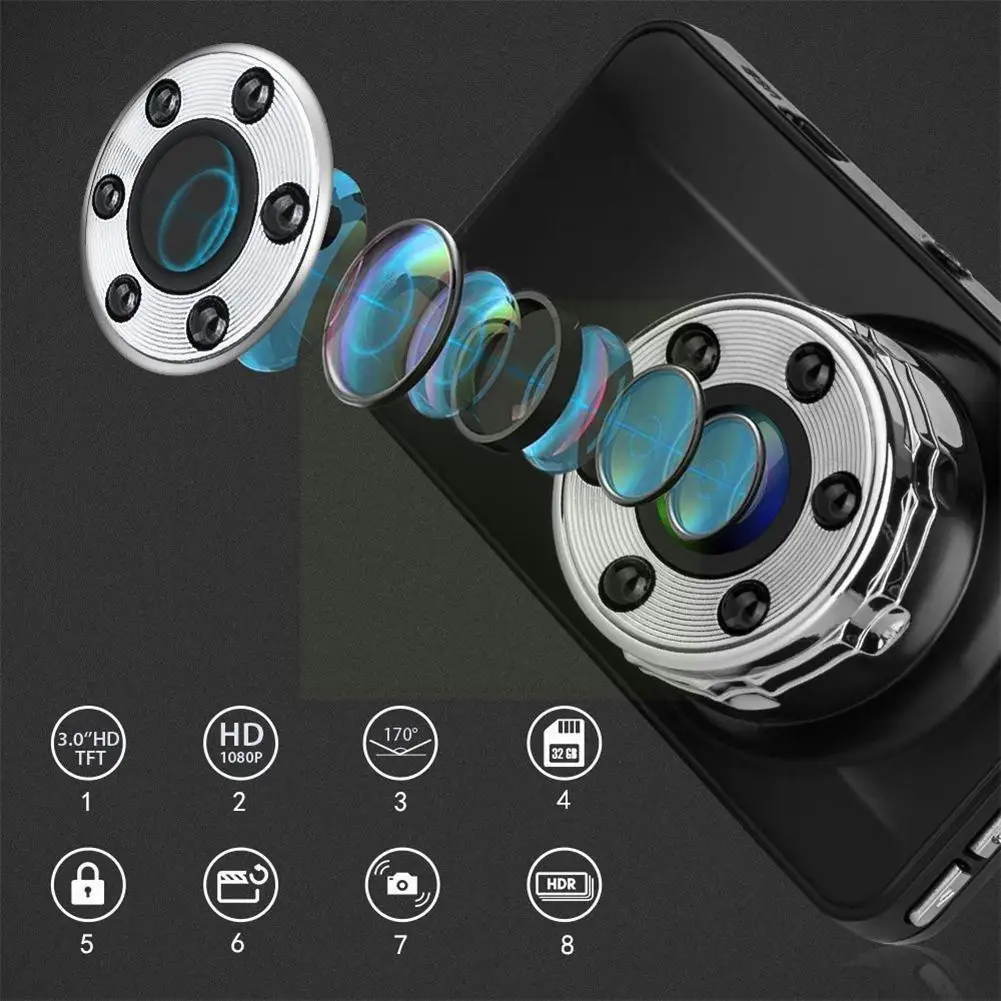 

Видеорегистратор Vivilink V30, 2k, 1,5 дюйма, Wdr